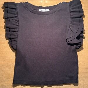 Like New Zara Ruffle Sleeve Crop Top Size S